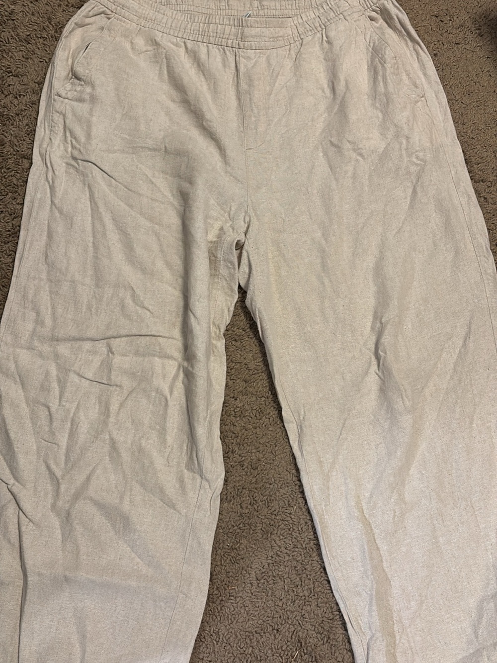 Old Navy Wide-Leg Linen-Blend Pants in Light Tan